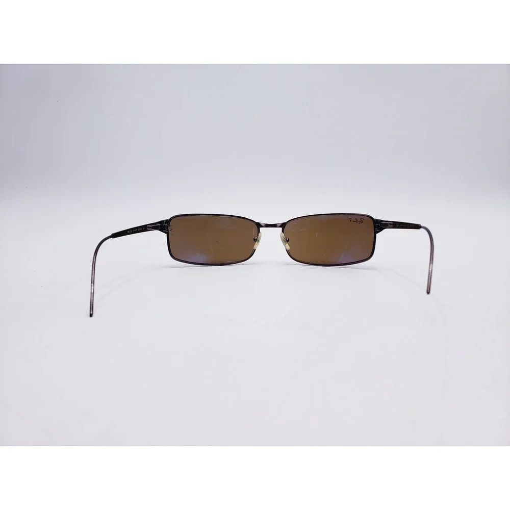 Ray Ban RB 3269 Sunglasses Brown Polarized Rectangle Metal Wrap Around Italy